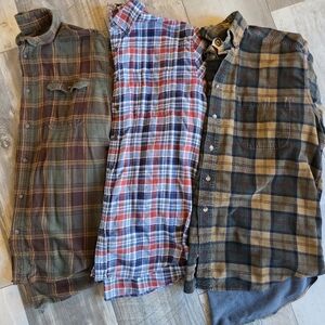 3) Men's XL Flannel/corduroy Long Sleeve Shirts Grunge Cabin Gorpcore granola